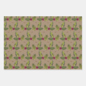 Feuille De Papier Cadeau Rustique Kraft Christmas Holly & Berries (Devant 2)