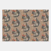 Feuille De Papier Cadeau Rustique Kraft Écureuil Occupé Cracer les noix de  (Devant 2)