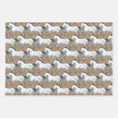 Feuille De Papier Cadeau Rustique Kraft Élégant Cheval blanc neige (Devant 3)