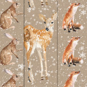 Feuille De Papier Cadeau Rustique Kraft Élégant Snowy Animaux d'hiver