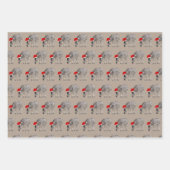 Feuille De Papier Cadeau Rustique Kraft Forêt Boisé Safari Animaux (Devant 3)