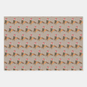 Feuille De Papier Cadeau Rustique Kraft Forêt Boisé Safari Animaux (Devant 2)