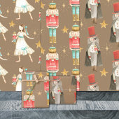 Feuille De Papier Cadeau Rustique Kraft Le Casse-Noisette Ballet Noël