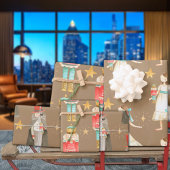 Feuille De Papier Cadeau Rustique Kraft Le Casse-Noisette Ballet Noël