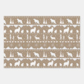 Feuille De Papier Cadeau Rustique Kraft Nordic Sweater Blanc Animaux d'hive (Devant)