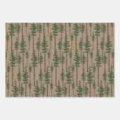 Feuille De Papier Cadeau Rustique Kraft Pine Est Vert Forêt de bois (Devant)
