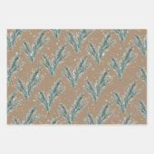 Feuille De Papier Cadeau Rustique Kraft Silver Blue Spruce Winter Greenery (Devant)