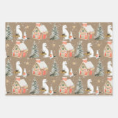 Feuille De Papier Cadeau Rustique Kraft Vacances d'hiver Cadeaux Animaux (Devant 2)