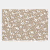 Feuille De Papier Cadeau Rustique Kraft Winter White & Silver Snowflakes (Devant)
