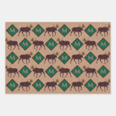 Feuille De Papier Cadeau Rustique Moose Faux Cuir Assortiment animal mignon (Devant 2)
