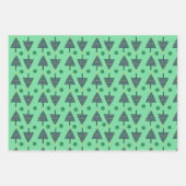 Feuille De Papier Cadeau Rustique nommé Arbre de Noël Motif Vert (Devant)
