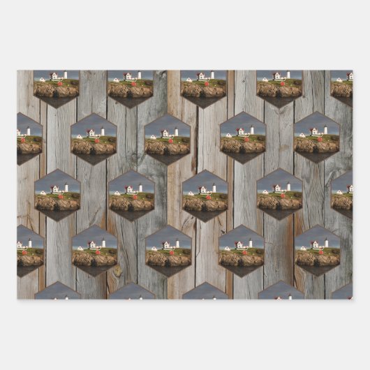 Feuille De Papier Cadeau Rustique Nubble Custom Photo Lighthouse (Devant)