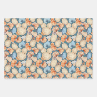 Feuille De Papier Cadeau Rustique Retro Vintage Seashell Motif