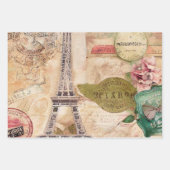 Feuille De Papier Cadeau Rustique Romantique Paris Vintage (Devant)