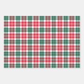 Feuille De Papier Cadeau Rustique rouge et vert montre Joyeux Noël (Devant)