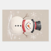 Feuille De Papier Cadeau Rustique Snowman Art Variété Pack Découpage (Devant 2)