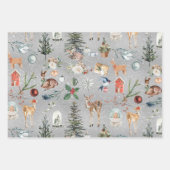 Feuille De Papier Cadeau Rustique Tout Noël Kraft Or & Argent (Devant 2)