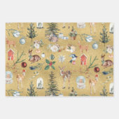 Feuille De Papier Cadeau Rustique Tout Noël Kraft Or & Argent (Devant 3)