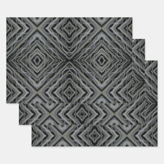 Feuille De Papier Cadeau Rythme pulsif Art Abstrait moderne Illustration (Lot)