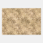 Feuille De Papier Cadeau Sable Beige Or Pêche Parties scintillant Giraffe I (Devant)
