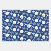 Feuille De Papier Cadeau Sable bleu de la marine Dollar de poisson-étoile N (Devant)
