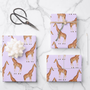 Feuille De Papier Cadeau Safari moderne moderne tendance Jungle Animaux Gir