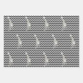 Feuille De Papier Cadeau Safari noir Chevron avec Giraffe d'Art pop (Devant)