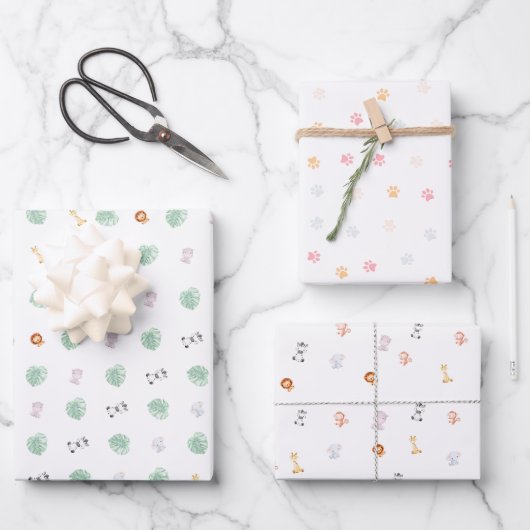 Feuille De Papier Cadeau Safari Wild One (Recto)