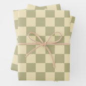 Feuille De Papier Cadeau Sage Checkerboard (En situation)