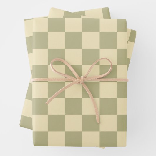 Feuille De Papier Cadeau Sage Checkerboard (En situation)
