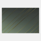 Feuille De Papier Cadeau Sage élégant vert et or (Devant 2)