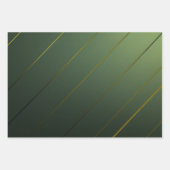 Feuille De Papier Cadeau Sage élégant vert et or (Devant 3)