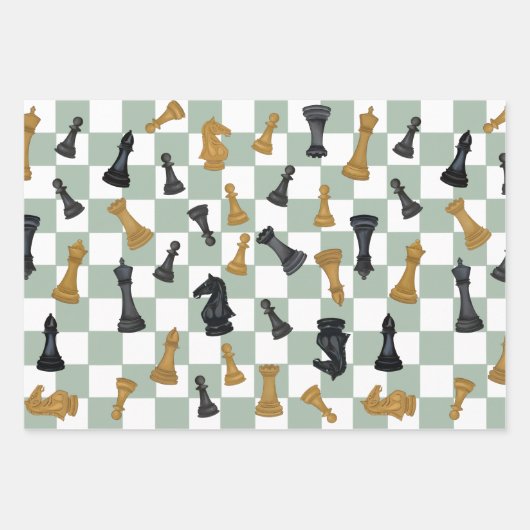Feuille De Papier Cadeau Sage et Chameau Chess Master Checkmate Chessboard (Devant)