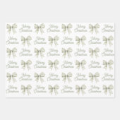 Feuille De Papier Cadeau Sage Green Buffalo Plaid Bow Joyeux Noël (Devant 2)