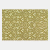 Feuille De Papier Cadeau Sage Green et Gold Art Nouveau Motif (Devant 3)