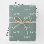 Feuille De Papier Cadeau Sage Green Grey Hearts Modern Love Valentine's Day (En situation)