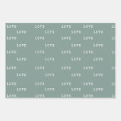 Feuille De Papier Cadeau Sage Green Grey Hearts Modern Love Valentine's Day (Devant)