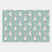 Feuille De Papier Cadeau Sage Green Snowman Holiday (Devant 3)