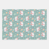 Feuille De Papier Cadeau Sage Green Snowman Holiday (Devant)