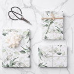 Feuille De Papier Cadeau Sage Greenery Élégant feuillage d'argent doux<br><div class="desc">Botanique sauge vert et argent vert verdure élégante feuille d'emballage</div>