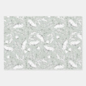 Feuille De Papier Cadeau Sage Motif de crayon Fleur sauvage dessiné à main (Devant 3)