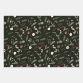 Feuille De Papier Cadeau Sage Vert Noël Moderne Minimal Botanique (Devant 3)