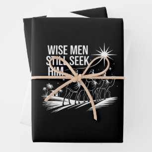 Feuille De Papier Cadeau Sages cherchent encore Lui Noël chrétien Jésus