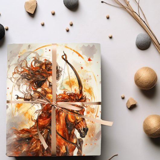 Feuille De Papier Cadeau sagittarius fille zodiac anniversaire