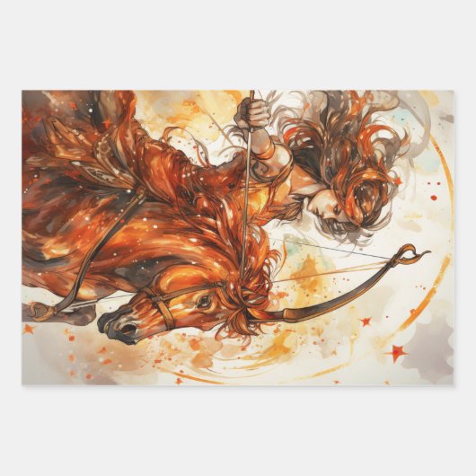 Feuille De Papier Cadeau sagittarius fille zodiac anniversaire (Devant 2)