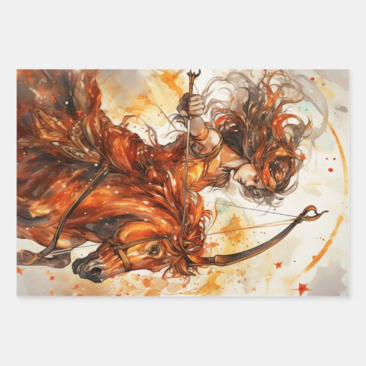 Feuille De Papier Cadeau sagittarius fille zodiac anniversaire (Devant)