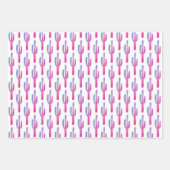 Feuille De Papier Cadeau Saguaro Cactus Désert Plantes violet bleu mou Cade (Devant 2)