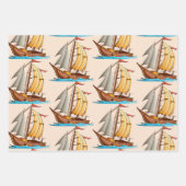 Feuille De Papier Cadeau Sailboats On The Sea (Devant 3)