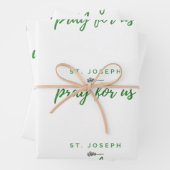 Feuille De Papier Cadeau Saint Joseph Priez pour nous (En situation)