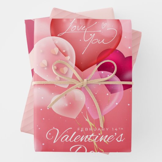 Feuille De Papier Cadeau Saint Valentin (En situation)